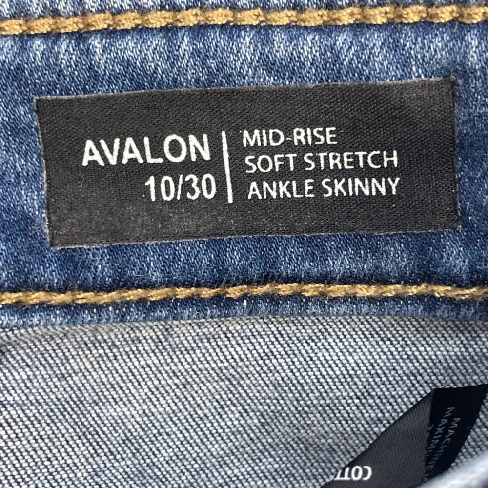 Buffalo Blue Avalon Mid Rise Soft Stretch Ankle Skinny Jeans Women 10